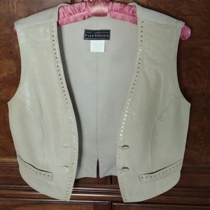 Women's vest leather front Pellessimo Paris Made in France  size S cre…